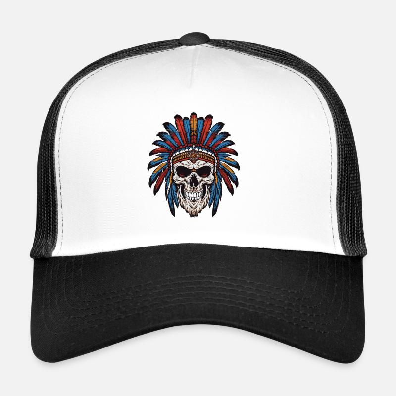 Apache Indianer Häuptling Totenkopf Trucker Cap