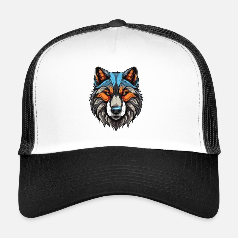 Husky Hund Portrait - Trucker Cap - Weiß/Schwarz