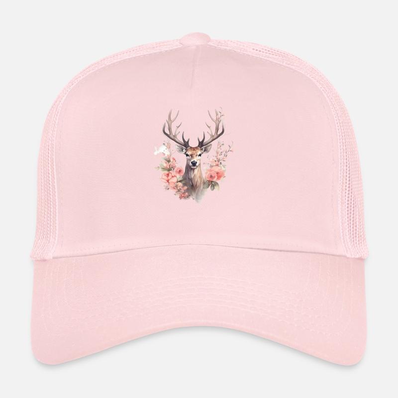 Ersatz Dirndl Hirschgeweih Hirsch Blumen Damen Trucker Cap