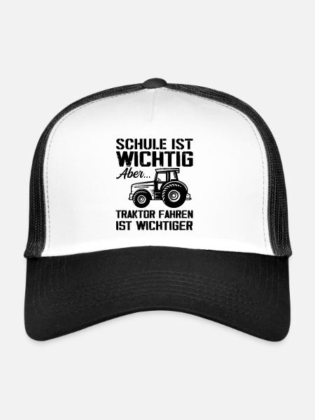 Traktor Trecker Traktoren Geschenk - Casquette trucker  - blanc/noir - Devant