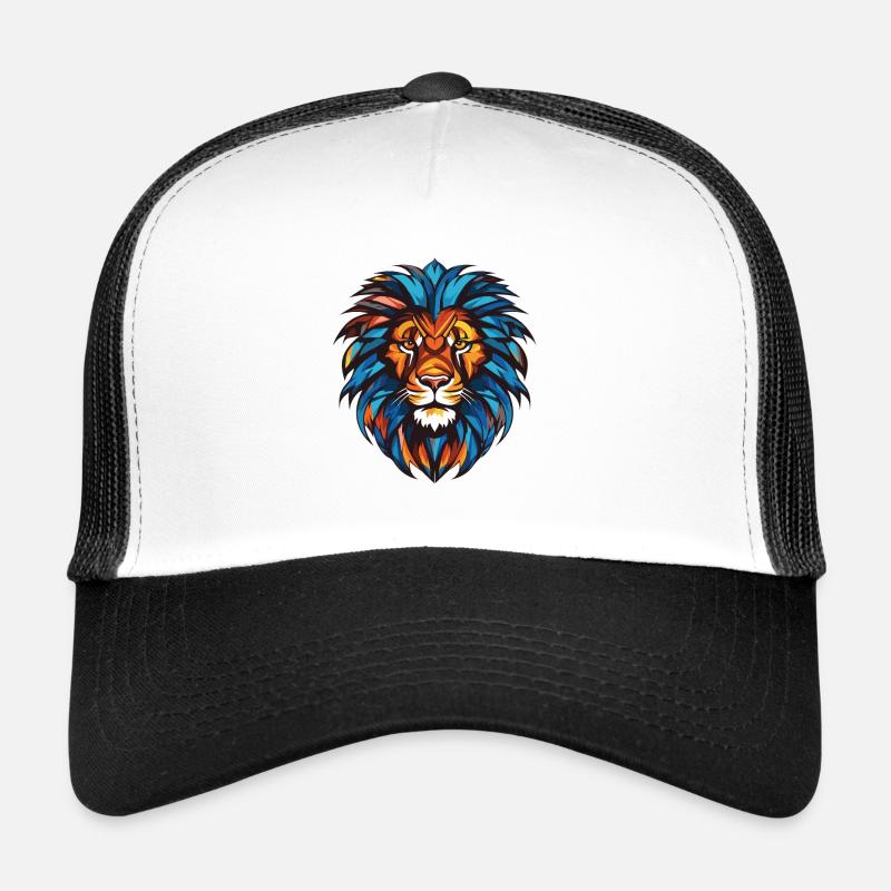 Löwe Kopf - Trucker Cap - Weiß/Schwarz