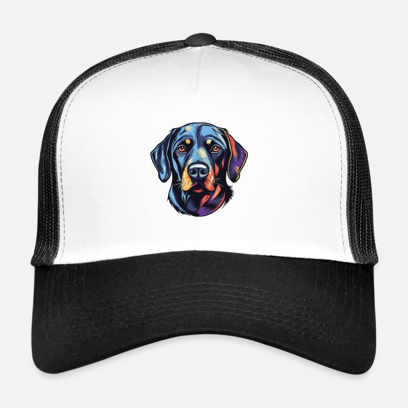 Labrador Hund Kopf - Trucker Cap - Weiß/Schwarz