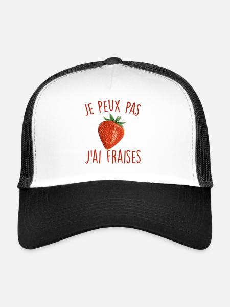 Je peux pas j'ai fraises - Casquette trucker  - blanc/noir - Devant