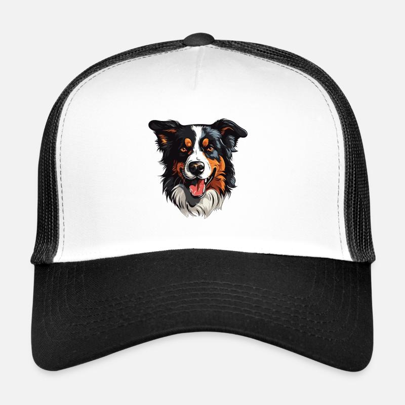 Border Collie Hund Kopf Trucker Cap