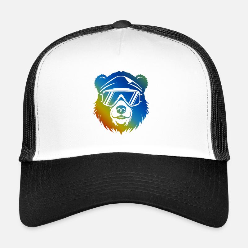 Ski Ours Snowboarder Coloré Casquette trucker 