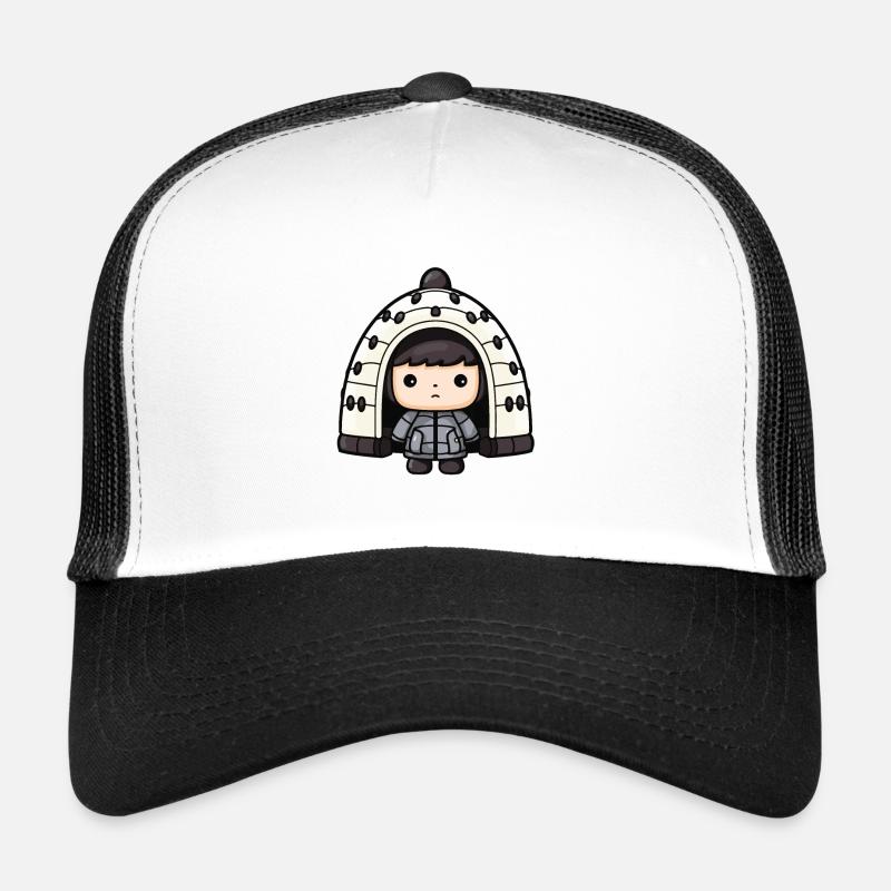 Eskimo Igloo Winter Comic North Pole South Pole Trucker Cap