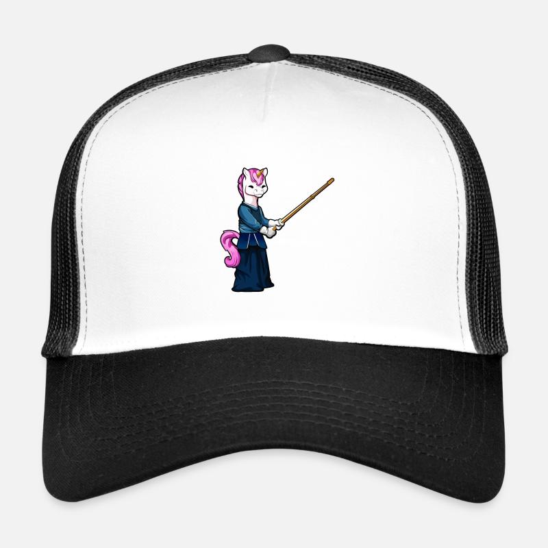 Cartoon Unicorn Doing Kendo Trucker Cap