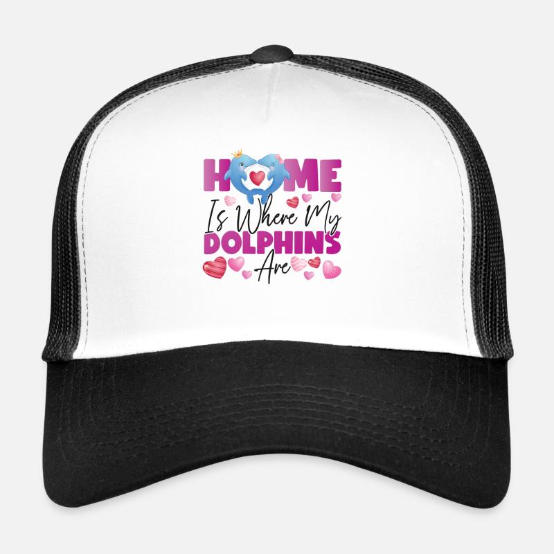 Dolphin Home est l’endroit où mes dauphins Casquette trucker 