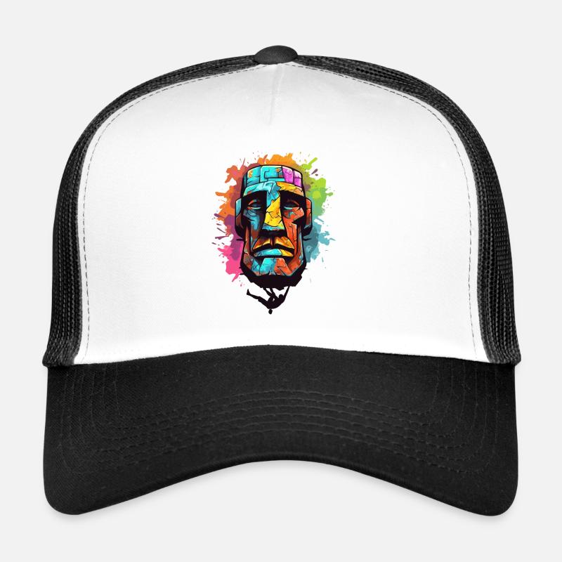Moai Escalade Libre Oeuvre Tikki Escalade De Bloc Grimpeur Casquette trucker 
