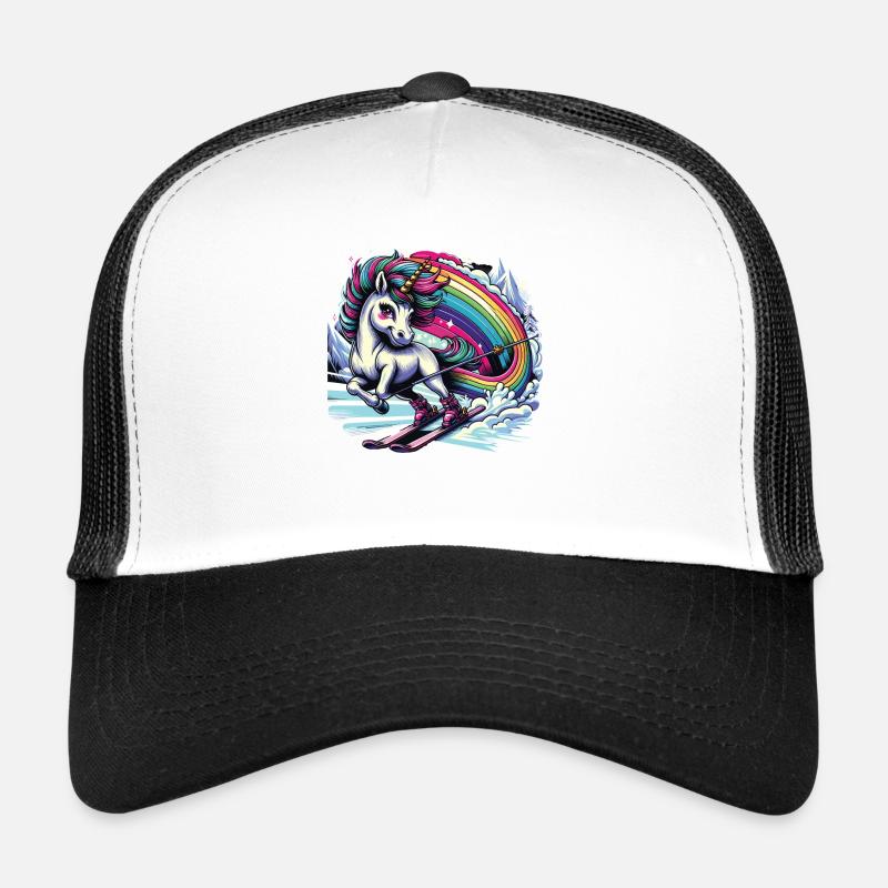 Ski Einhorn Ski Unicorn Arc-en-ciel Winter Magic Casquette trucker 