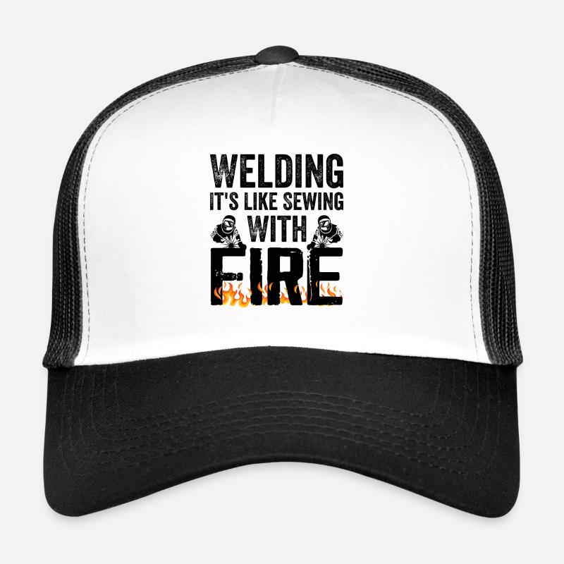 Welding It's Like Sewing With Fire Trucker Cap