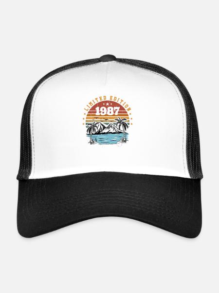 1987 Vintage Retro Anniversary Gift Born in 1987 - Trucker Cap - white/black - Front