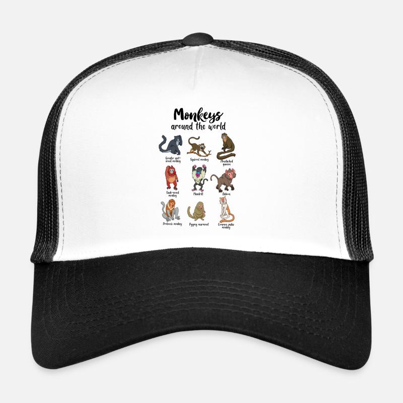Affen der Welt - Affen - Trucker Cap - Weiß/Schwarz