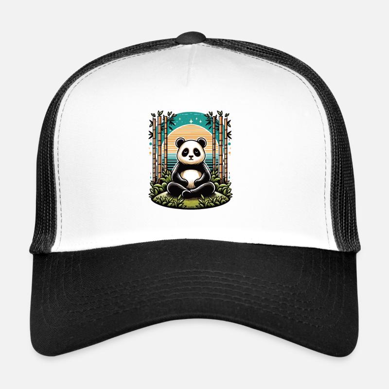 Panda Buddha Mönch beten im Bambus Tempel Trucker Cap