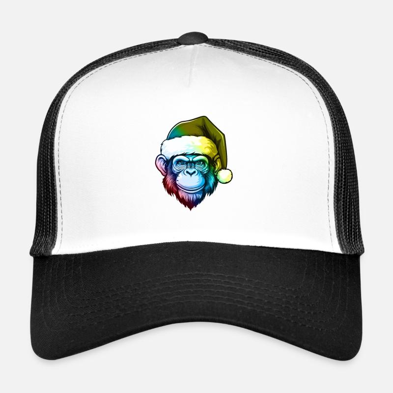 Affe Kopf Weihnachten Portät Bunt Trucker Cap