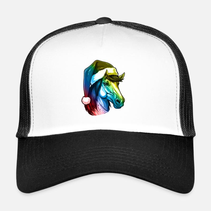 Pferd Kopf Weihnachten Portät Bunt Trucker Cap
