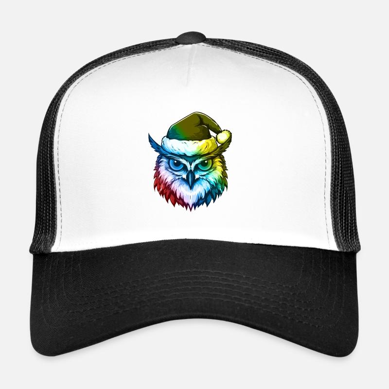 Eule Kopf Weihnachten Portät Bunt Trucker Cap