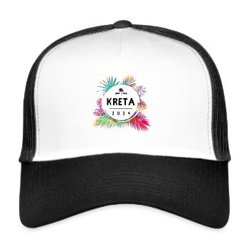 Kreta 2024 Bunt - Trucker Cap - Weiß/Schwarz - Vorne