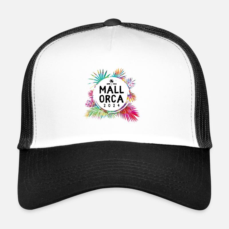 Mallorca 2024 Bunt - Trucker Cap - Weiß/Schwarz
