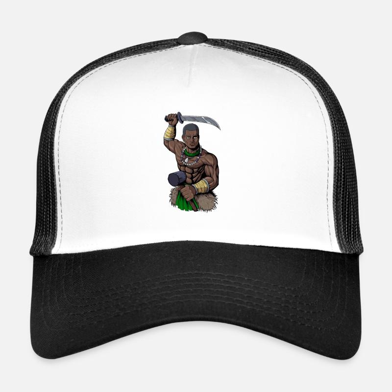 Dieu de la religion yoruba - Ogun - Casquette trucker  - blanc/noir