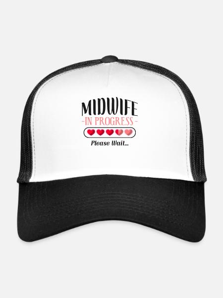 Nurse Midwife Birth Worker Student - Trucker Cap - white/black - Front