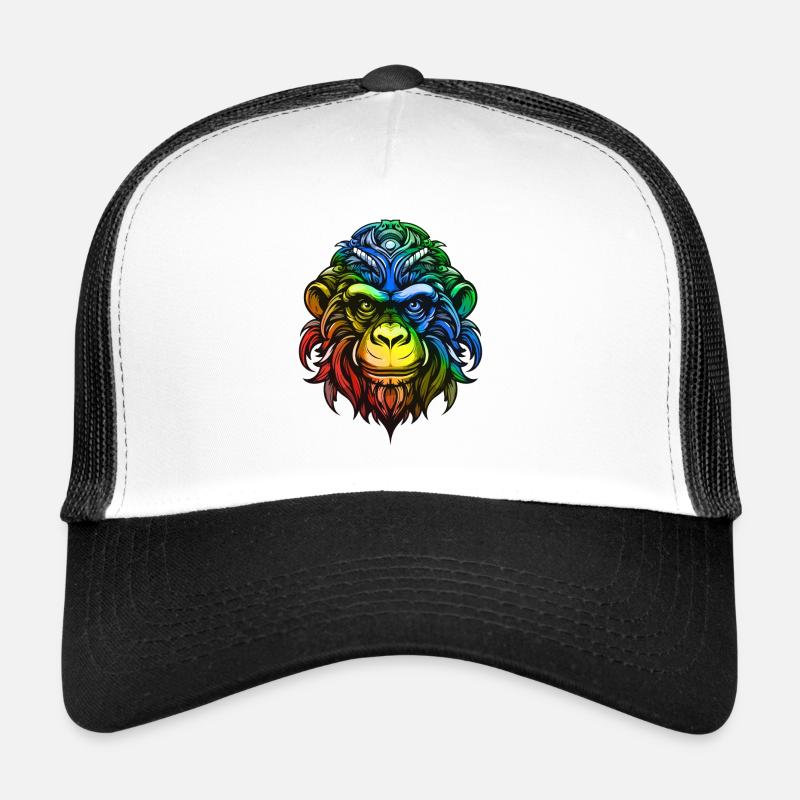 Tête de singe colorée Casquette trucker 