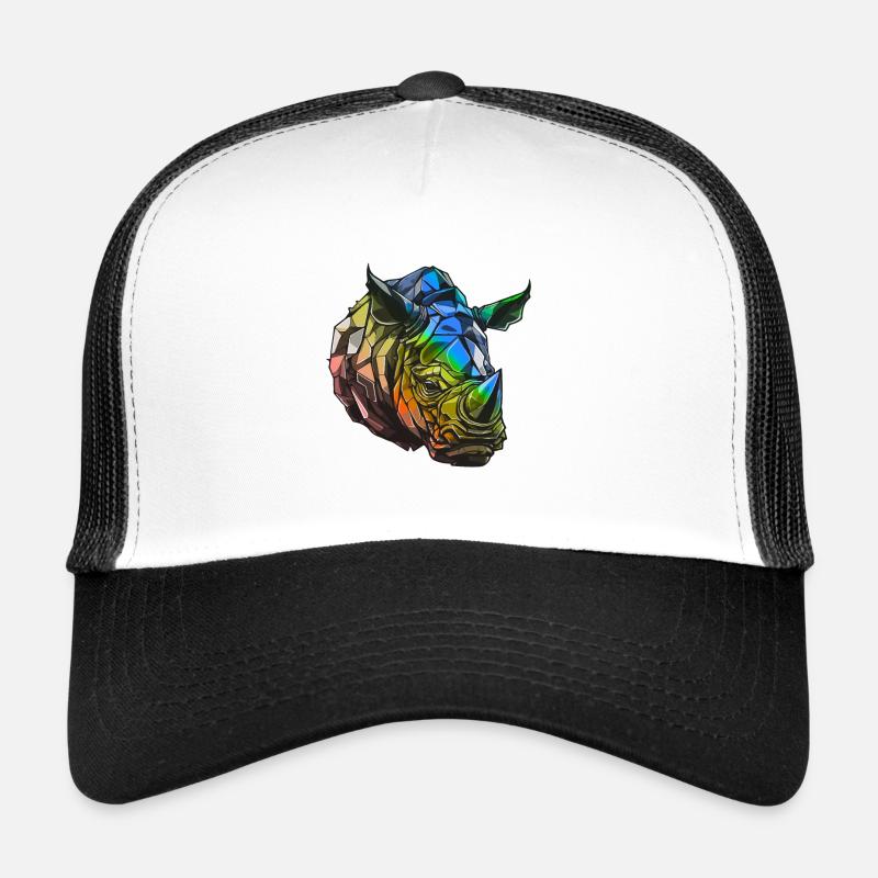 Tête de rhinocéros colorée Casquette trucker 