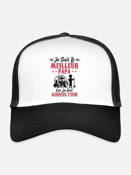 I'm the best dad because I'm a farmer - Trucker Cap - white/black - Front