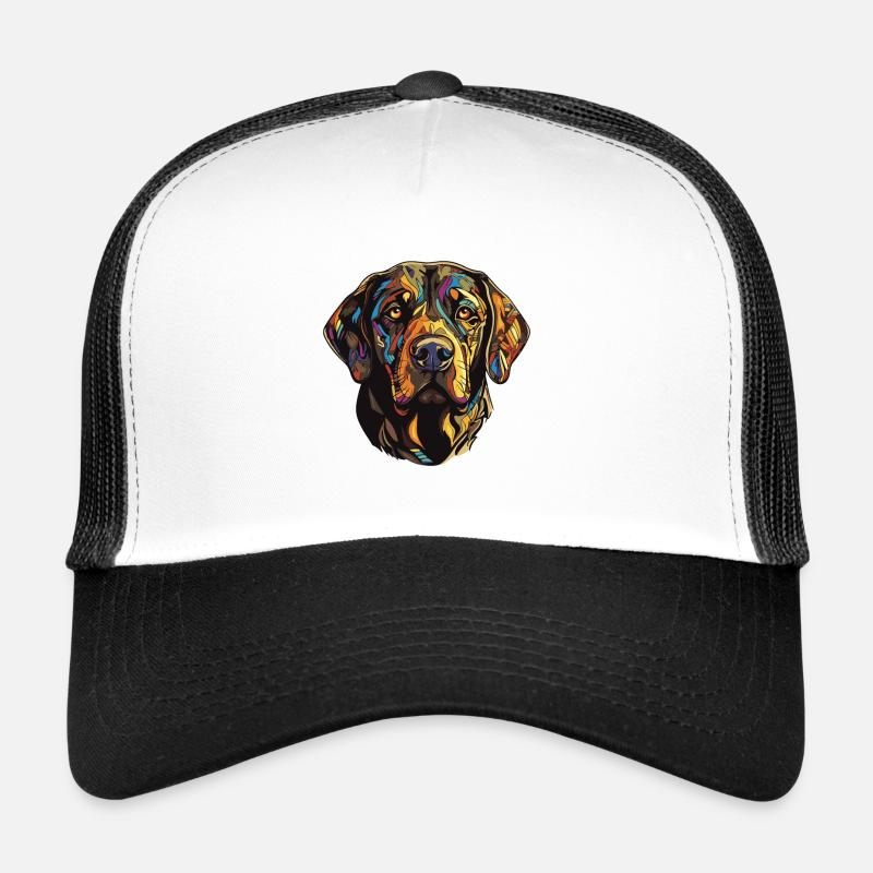 Labrador Hund Kopf - Trucker Cap - Weiß/Schwarz