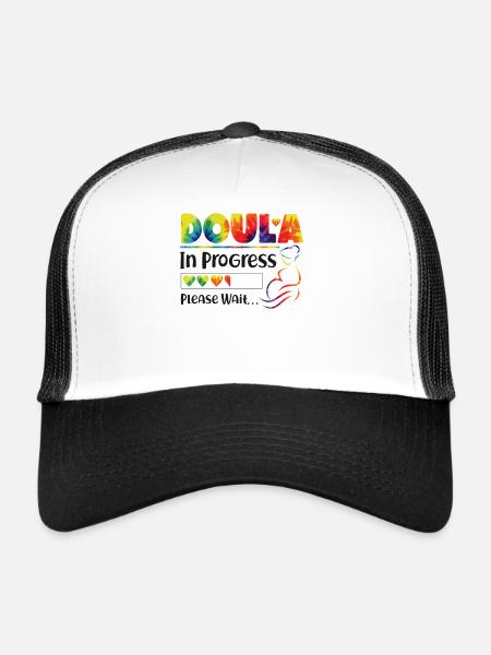 Doula Travailleuse à la naissance Doula étudiante - Casquette trucker  - blanc/noir - Devant