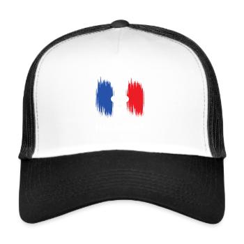 Team HEXAGONE Équipe de France Bleu Blanc Rouge - Casquette trucker  - blanc/noir - Devant