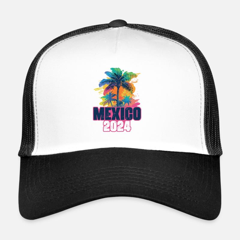 Mexico 2024 Holiday Palm Blob Trucker Cap
