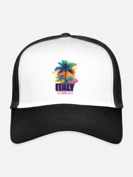 Vacances de l’équipage de fête en Italie - Casquette trucker  - blanc/noir - Devant
