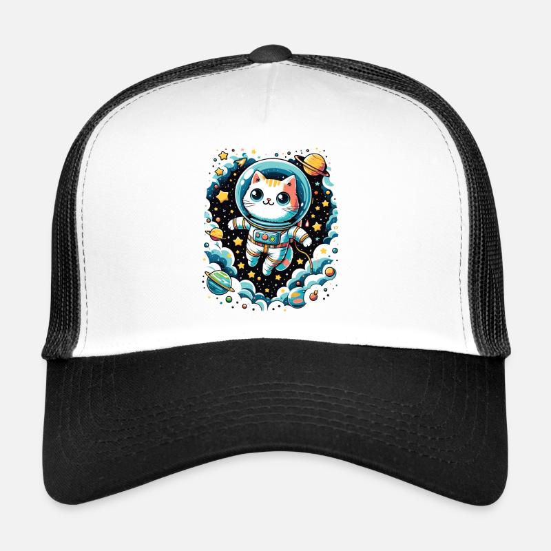 Astro Cat Space Adventure Astronaut cat Trucker Cap