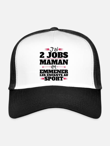 2 Jobs Maman Et Enfants Au Sport Humour Maman - Casquette trucker  - blanc/noir - Devant