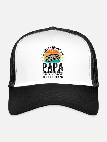 Proof that Dad doesn't play video games - Trucker Cap - white/black - Front