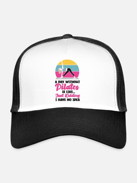 Instructeur de Pilates Professeur Retro A - Casquette trucker  - blanc/noir - Devant