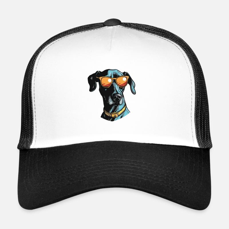 Portrait de tête de chien lévrier Cool Casquette trucker 