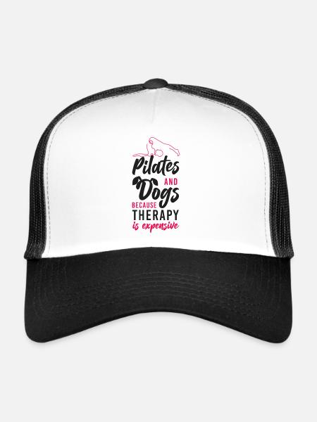 Instructeur de Pilates Enseignant Chien - Casquette trucker  - blanc/noir - Devant