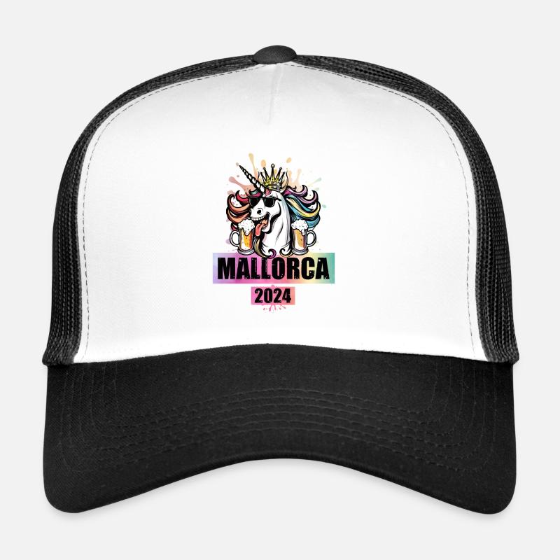Mallorca 2024 Einhorn Bunt Party Lustig Trucker Cap