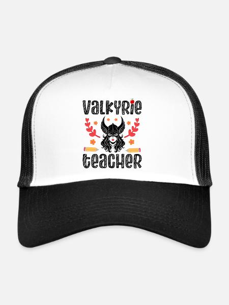 Femme Viking Enseignante Valkyrie - Casquette trucker  - blanc/noir - Devant