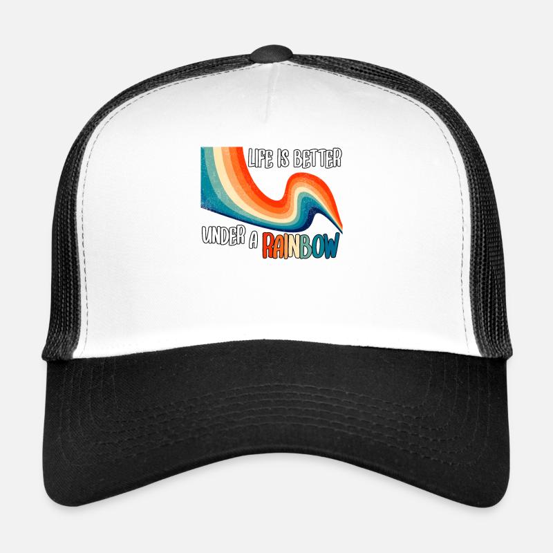Life is better under a rainbow - Trucker Cap - Weiß/Schwarz