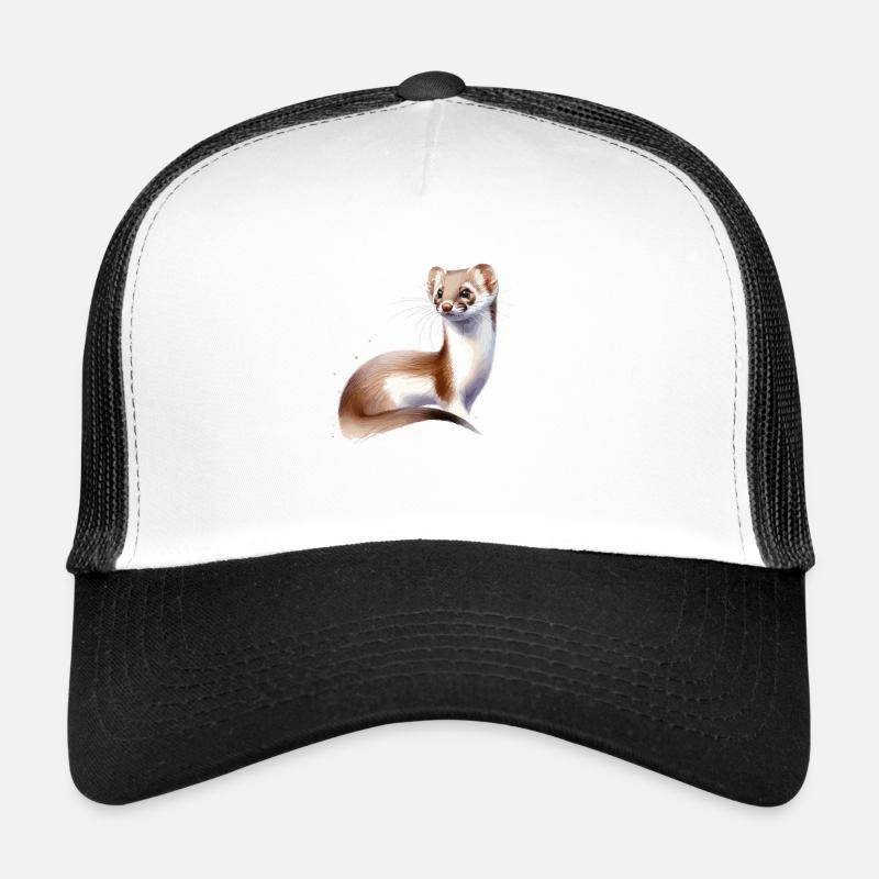 Watercolor Mouse Weasel Trucker Cap