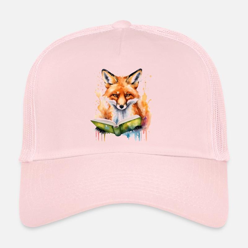 Livre de lecture renard imprimé de conception animale colorée Casquette trucker 
