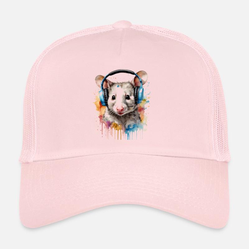 Casque Opossum Imprimé de conception animale colorée Casquette trucker 