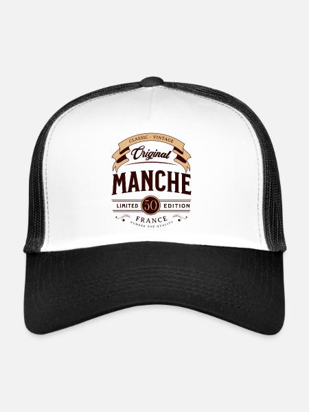 Vintage Manche Département France - Casquette trucker  - blanc/noir - Devant