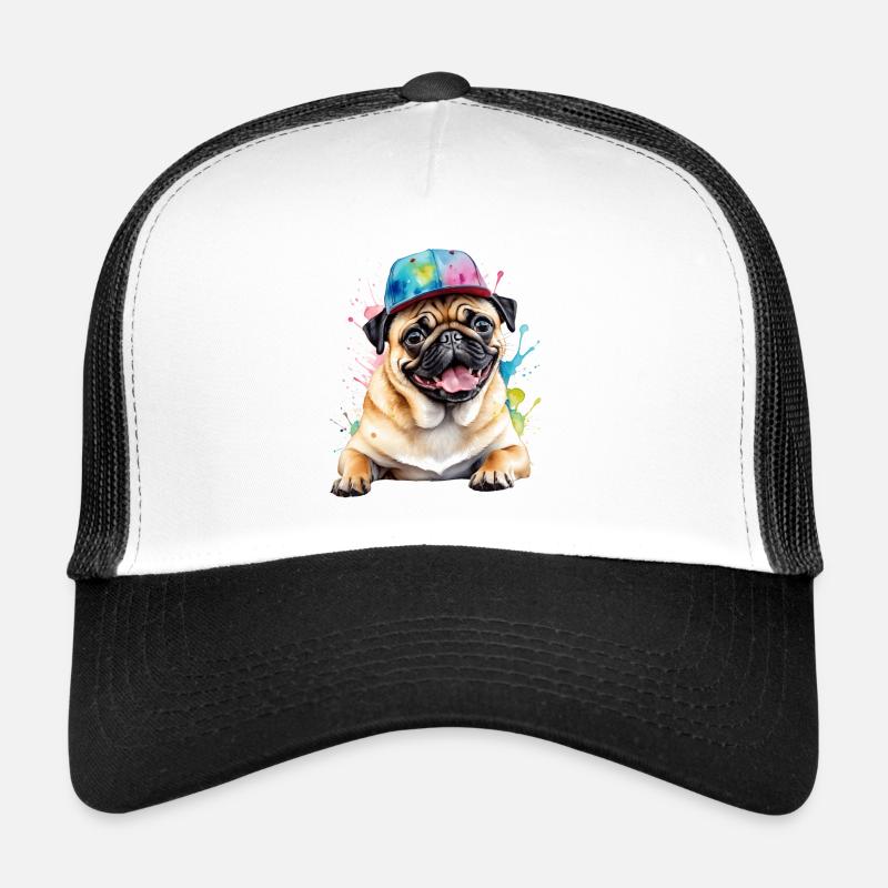 Carlin Snapback Cap Chien Coloré Drôle Design Imprimer Casquette trucker 