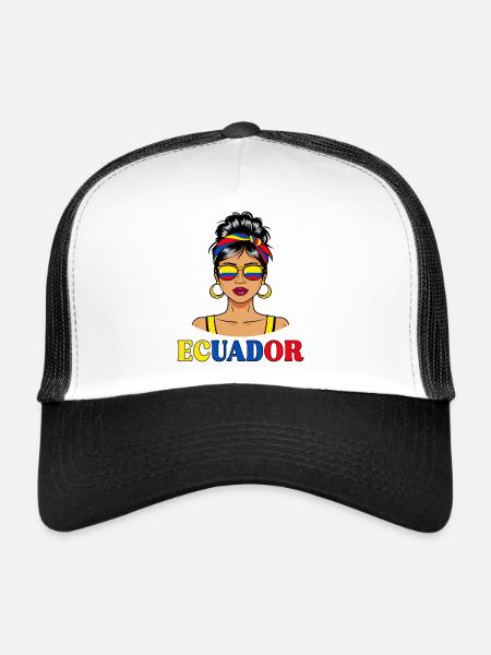 Ecuadorian Flag Ecuadorian Woman - Trucker Cap - white/black - Front