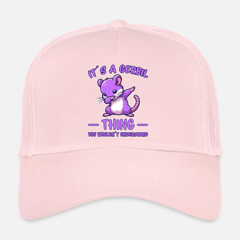 Dabbing Gerbil Saying Racing Rat Gerbil Gift Trucker Cap