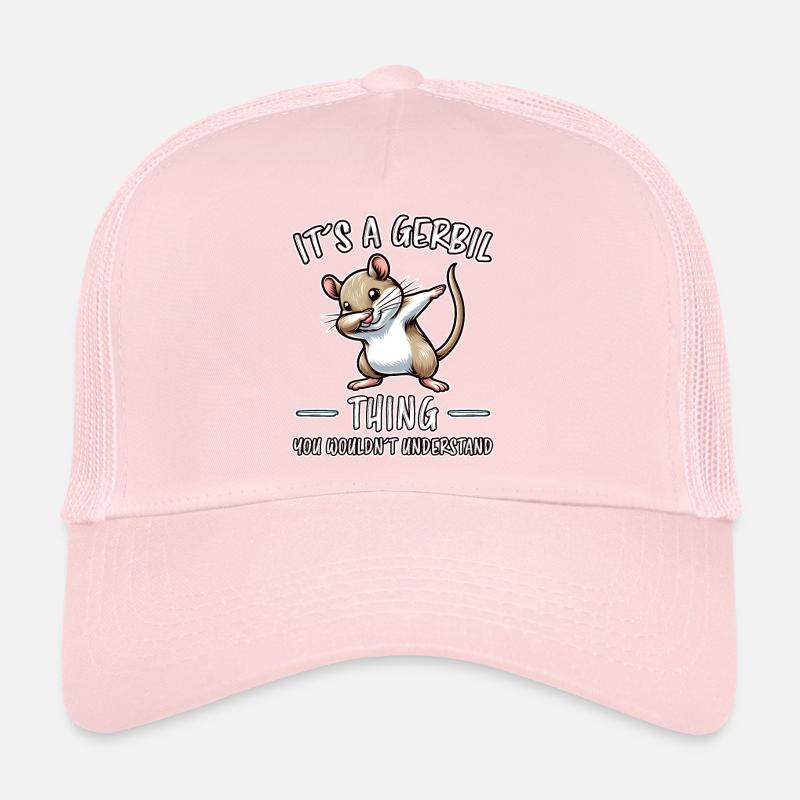 Dabbing Gerbil Saying Racing Rat Gerbil Gift Trucker Cap